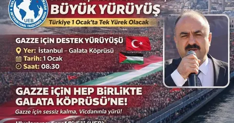 UEB, 1 Ocak'ta Galata Köprüsü'nde Gazze Dayanışma Yürüyüşü Düzenliyor
