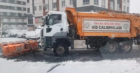 Kayseri Talas'ta kar teyakkuzu
