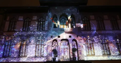 Konya’da tarihi binada video mapping gösterisi