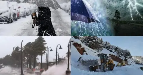 Meteoroloji'den kuvvetli yağış, kuvvetli rüzgar, fırtına, kar uyarısı