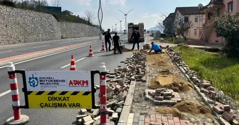 Başiskele’de tretuvar yenileme çalışmaları tamamlandı