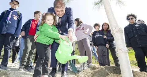 Evka-3 Şeytan Deresi'nde 400 fidan çocuklarla dikildi