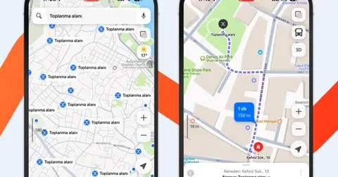 Deprem toplanma alanları Yandex'e eklendi