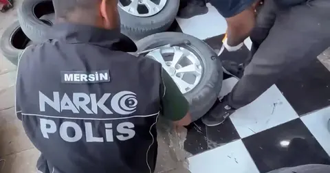 Mersin’de lastiklere gizlenmiş kilolarca eroin ele geçirildi