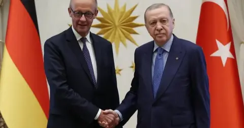 Cumhurbaşkanı Erdoğan, Almanya Şansölyesi Merz ile görüştü