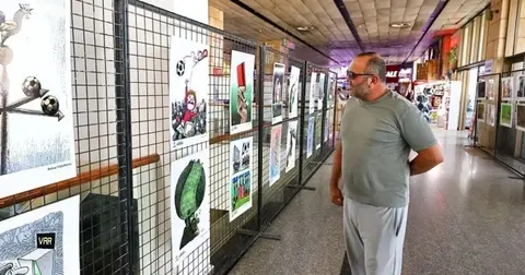 Denizli’de Karikatür Sergisi yolcularla buluştu