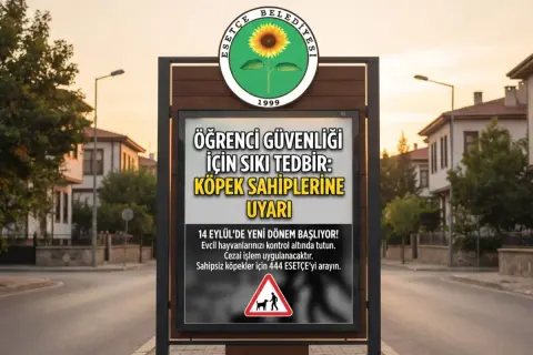 Esetçe Belediyesi Öğrenci Güveni için Köpek Sahipleri Uyardı