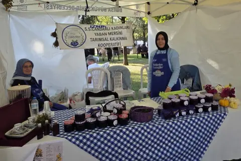 Bursa Gastronomi Festivalinde Candarlı Kadınları Yaban Mersini Kooperatifini Görüntüleyin