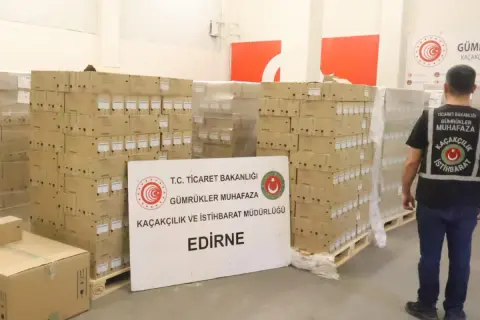 Edirne Kapıkule'de 79 bin adet kaçak serum ele geçirildi