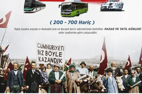 29 Ekim'de Kocaeli'de toplu ulaşım ücretsiz