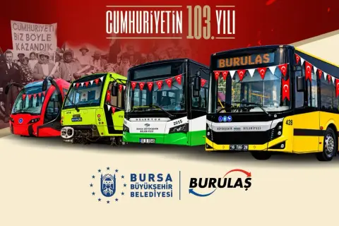 Bursa'da 29 Ekim'de toplu ulaşım 25 saat ücretsiz