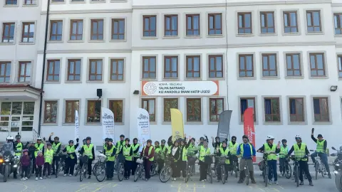Konya'da 'Bisiklet Dostu Okul': Öğrenciler Sille'ye pedal çevirdi