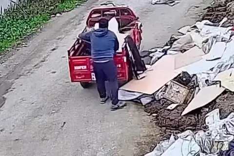 Düzce'de atık dökene kameradan suçüstü