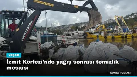 İzmit Körfezi’nde yağış sonrası temizlik mesaisi