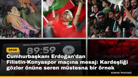 Cumhurbaşkanı Erdoğan’dan Filistin-Konyaspor maçına mesaj: Kardeşliği gözler önüne seren müstesna bir örnek
