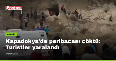Kapadokya'da peribacası çöktü: Turistler yaralandı