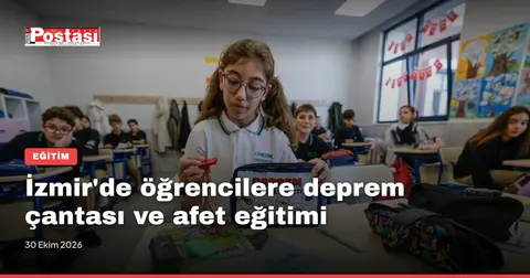 İzmir'de öğrencilere deprem çantası ve afet eğitimi