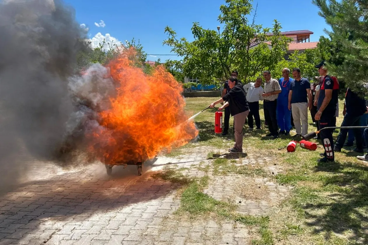 Hastanede yangın tatbikatı