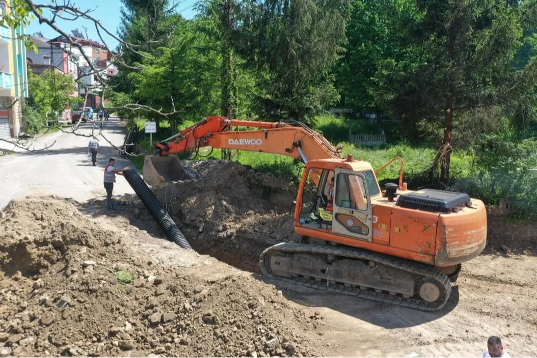 Ordu Korgan’da yağmur suyu hattı çalışması başlattı