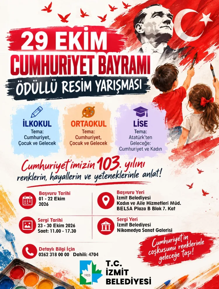 İzmit Belediyesi'nden 29 Ekim temalı ödüllü yarışma