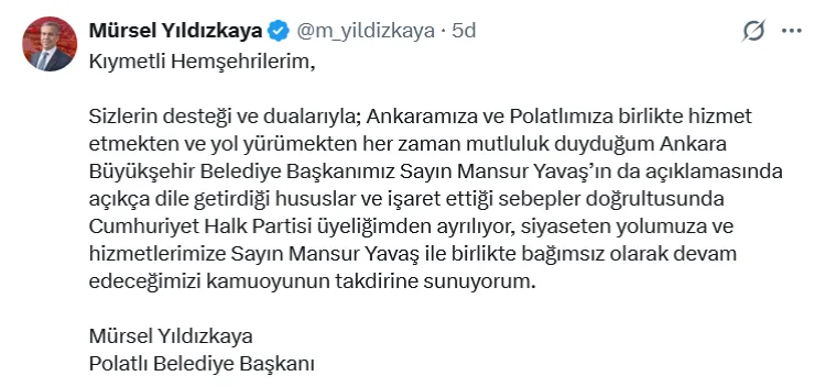 Mansur Yavaş’ın ardından Ankara’da peş peşe istifalar...