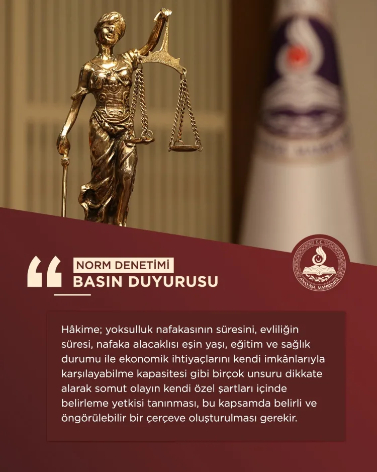 AYM’den Yoksulluk Nafakası Düzenlemesine İptal Kararı