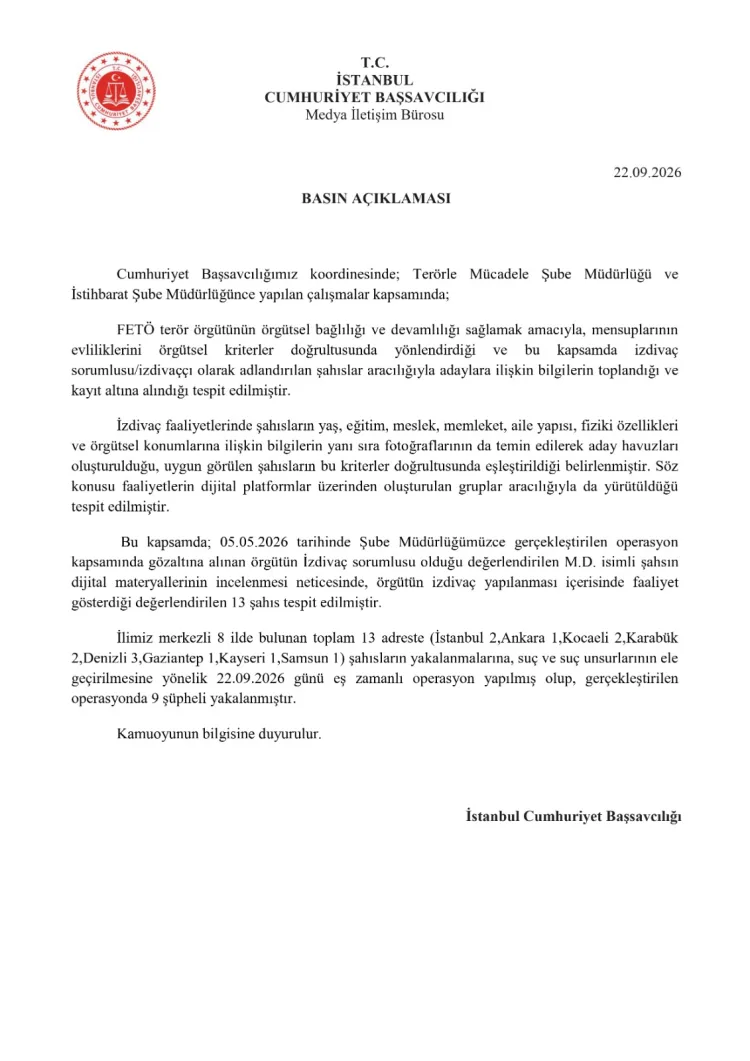 FETÖ'nin izdivaç ağına yönelik yeni operasyon