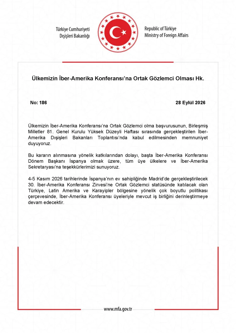 Türkiye, İber-Amerika Konferansı’na ortak gözlemci oldu