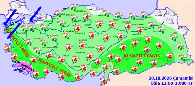 Meteoroloji’den kritik uyarı! Birçok ilde kuvvetli yağış ve fırtına bekleniyor