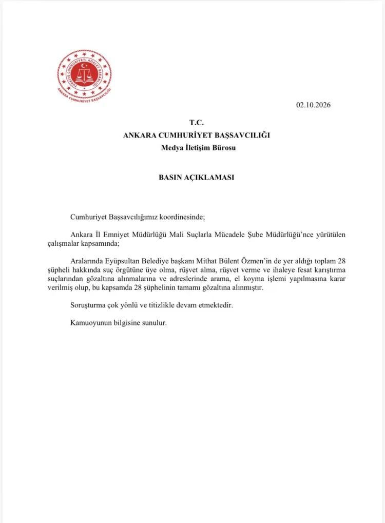 Eyüpsultan Belediye Başkanı'nın da aralarında olduğu 28 şüpheli gözaltında