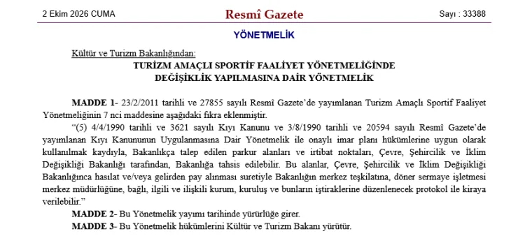 Turizm parkurlarında sistem değişti... Parkur alanları Bakanlığa tahsis edilebilecek