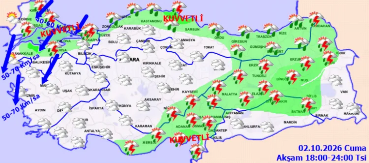 Meteoroloji’den kuvvetli yağış ve fırtına uyarısı