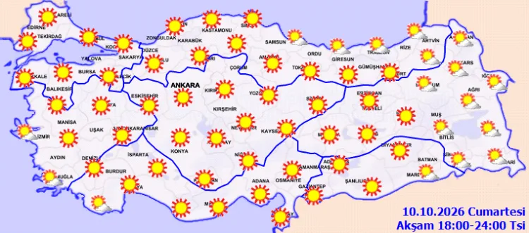 Meteoroloji açıkladı: Türkiye'yi yağışsız ve sıcak bir hafta sonu bekliyor