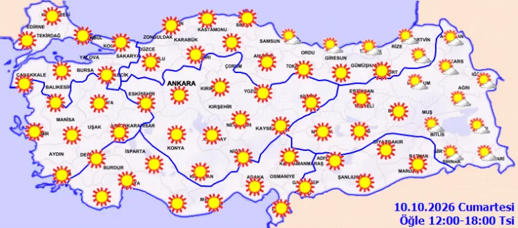 Meteoroloji açıkladı: Türkiye'yi yağışsız ve sıcak bir hafta sonu bekliyor