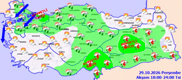 Meteoroloji’den peş peşe uyarılar! Şiddetli yağış ve kuvvetli rüzgar etkili olacak