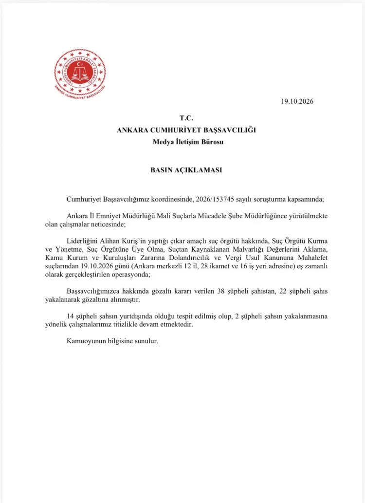 Alihan Kuriş suç örgütüne yeni dalga... 12 ilde 22 gözaltı