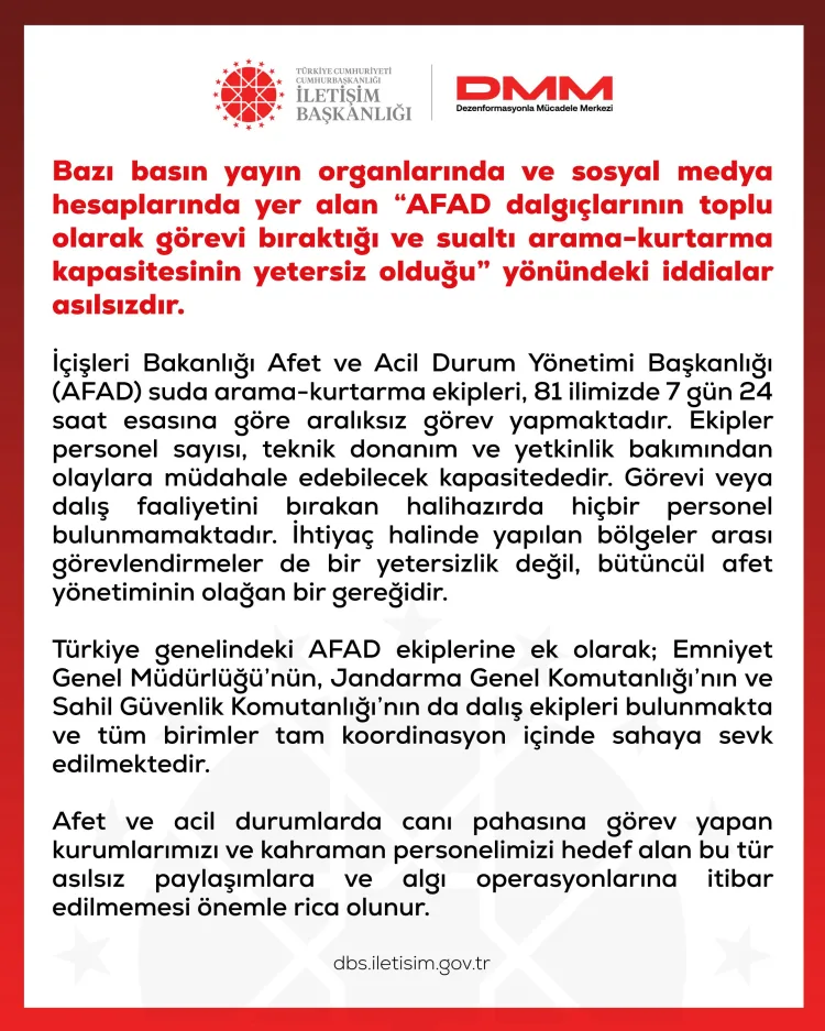 AFAD dalgıçları toplu olarak görev mi bıraktı? Açıklama geldi